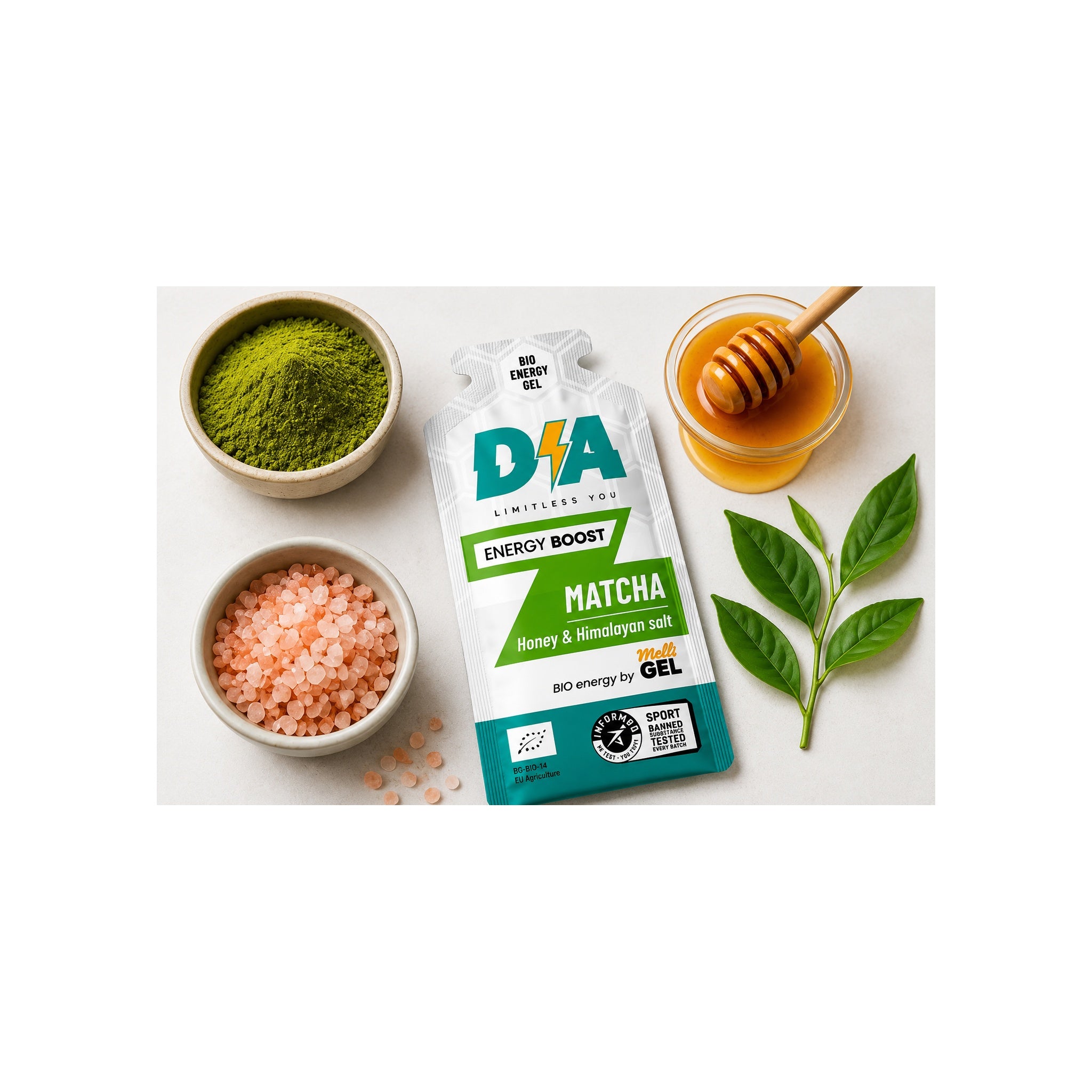 DA Energy Gel — Matcha, Honey & Himalayan Salt